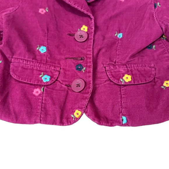 Vintage Baby gap jacket 12-18 months hot pink with floral pattern collared - Picture 2 of 9